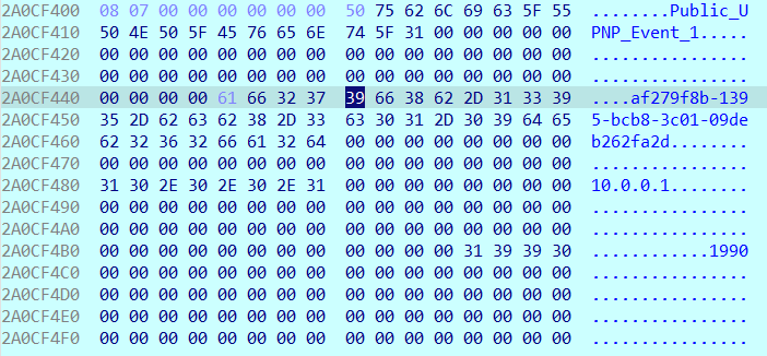 Structure memory layout